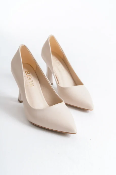 Bej Kadeh Topuklu Stiletto - 9 cm | Zarif ve Şık Kadın Ayakkabısı
