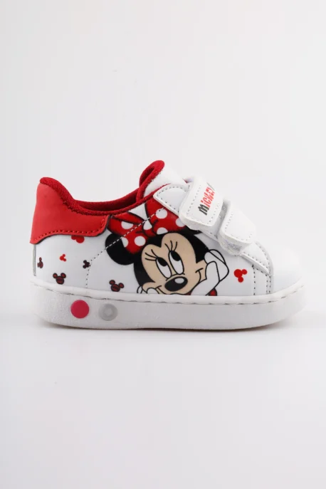 Kız Bebek Mickey Mouse Işıklı Ortopedik İlk Adım Ayakkabısı | Kaydırmaz Taban, Cırt Cırtlı Tasarım