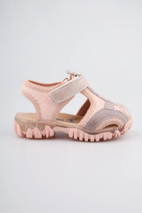 Pembe Renk Ortopedik Cırt Bantlı Kız Bebek Sandalet