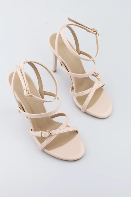 Kadın Bej Renk Platform Topuklu Abiye Ayakkabı 12 Cm