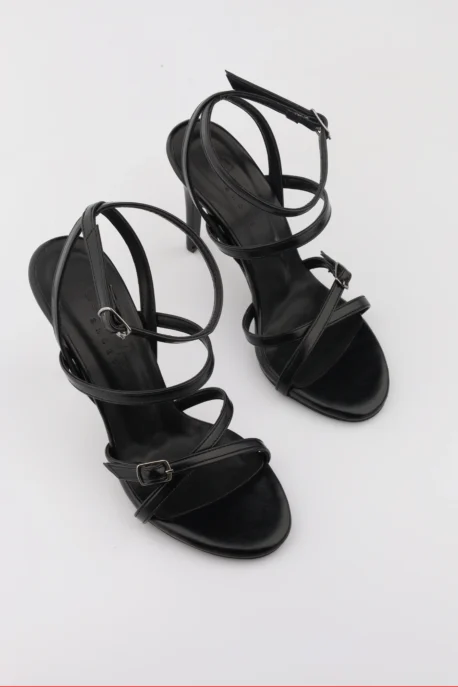 Kadın Siyah Rugan Platform Topuklu Abiye Ayakkabı 12 Cm